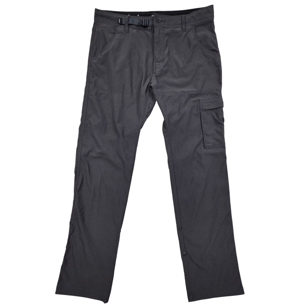 prAna Zion Slim Pant Charcoal Gray Hiking Climbing Cargo Pants Mens 34x32